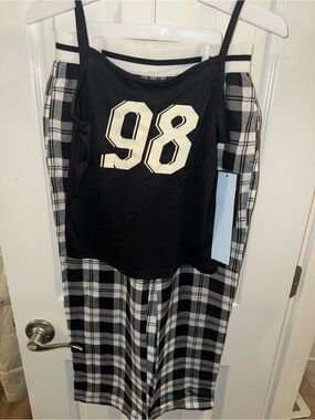 art class Black & White Plaid Two-Piece Pajama Set